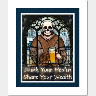 Grateful Dead and Company deadhead beer drinker religious micro brew monk skull Posters and Art